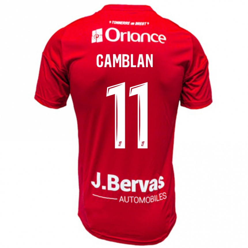 Kids Football Axel Camblan #11 Red White Home Jersey 2024/25 T-Shirt