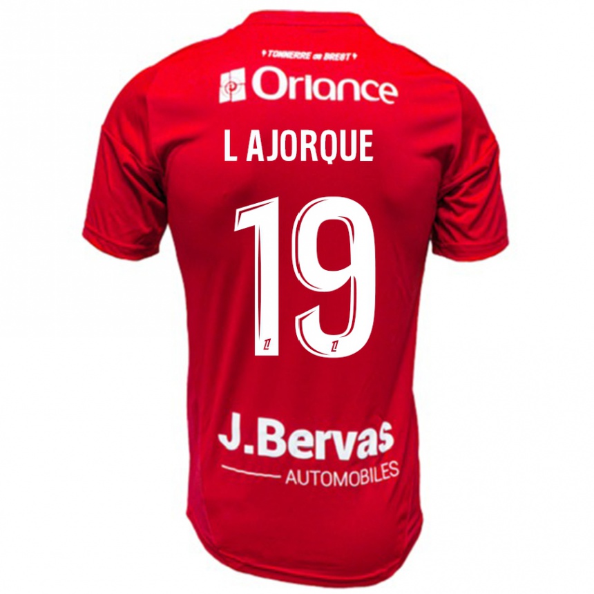 Kids Football Ludovic Ajorque #19 Red White Home Jersey 2024/25 T-Shirt