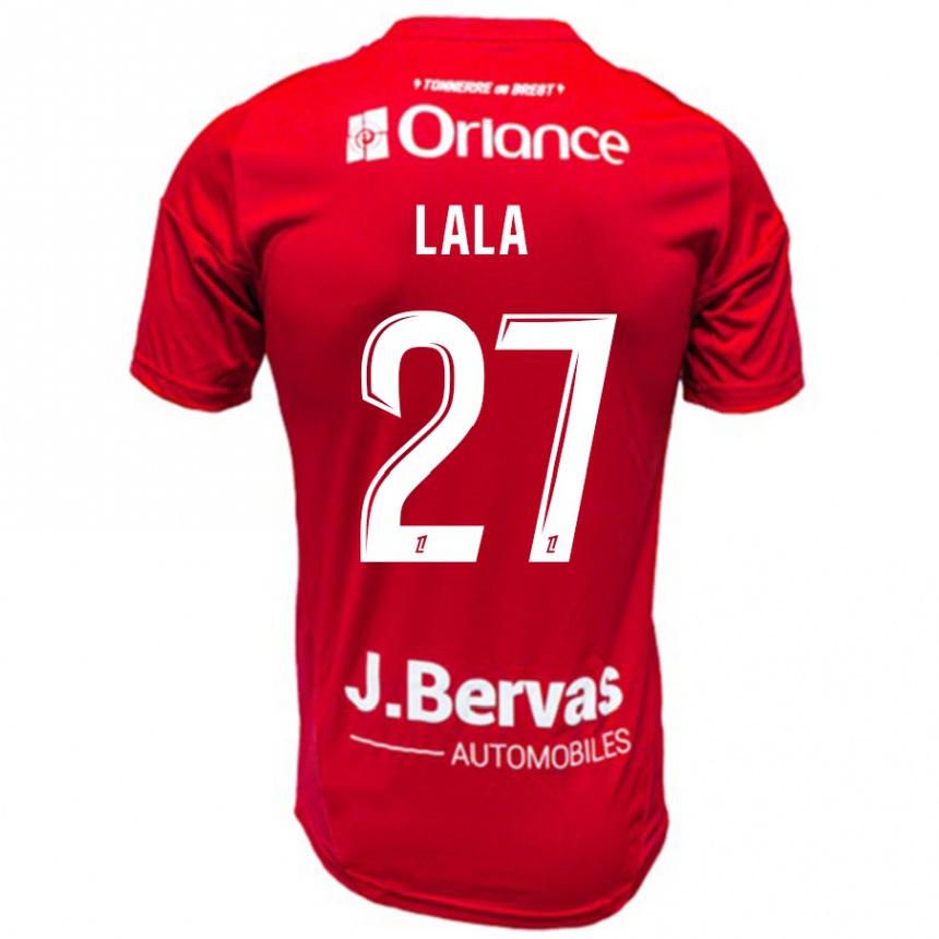 Kids Football Kenny Lala #27 Red White Home Jersey 2024/25 T-Shirt