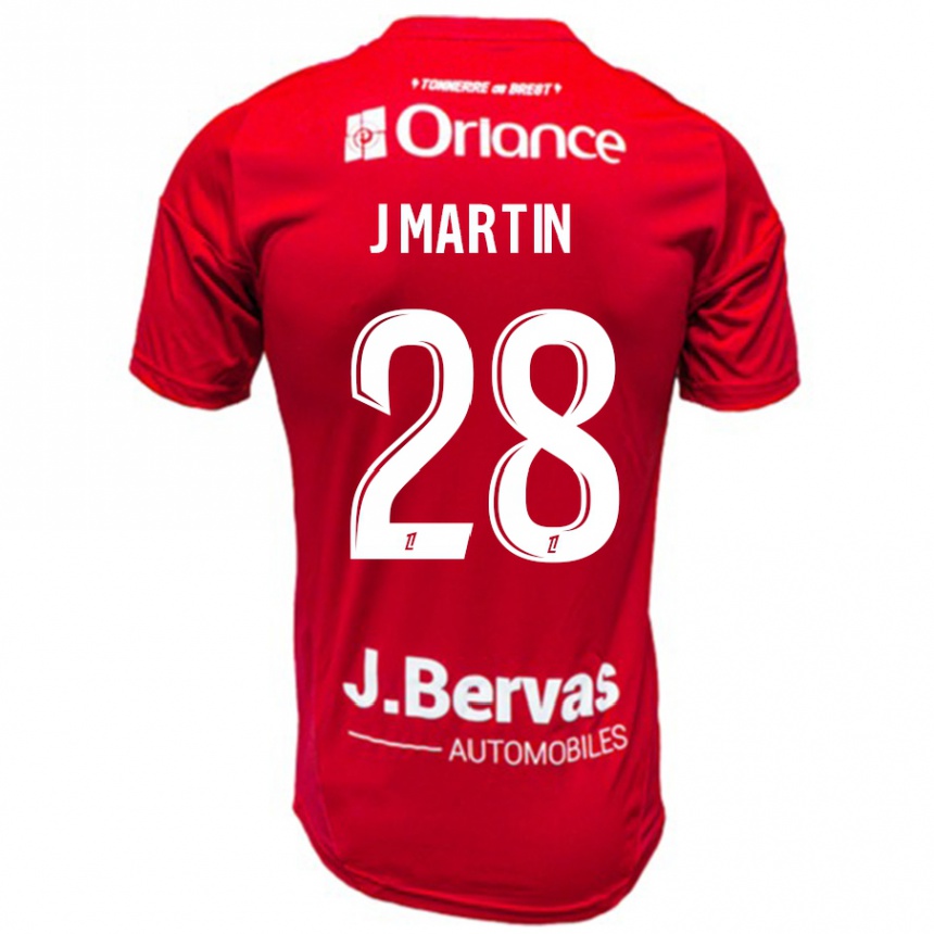 Kids Football Jonas Martin #28 Red White Home Jersey 2024/25 T-Shirt