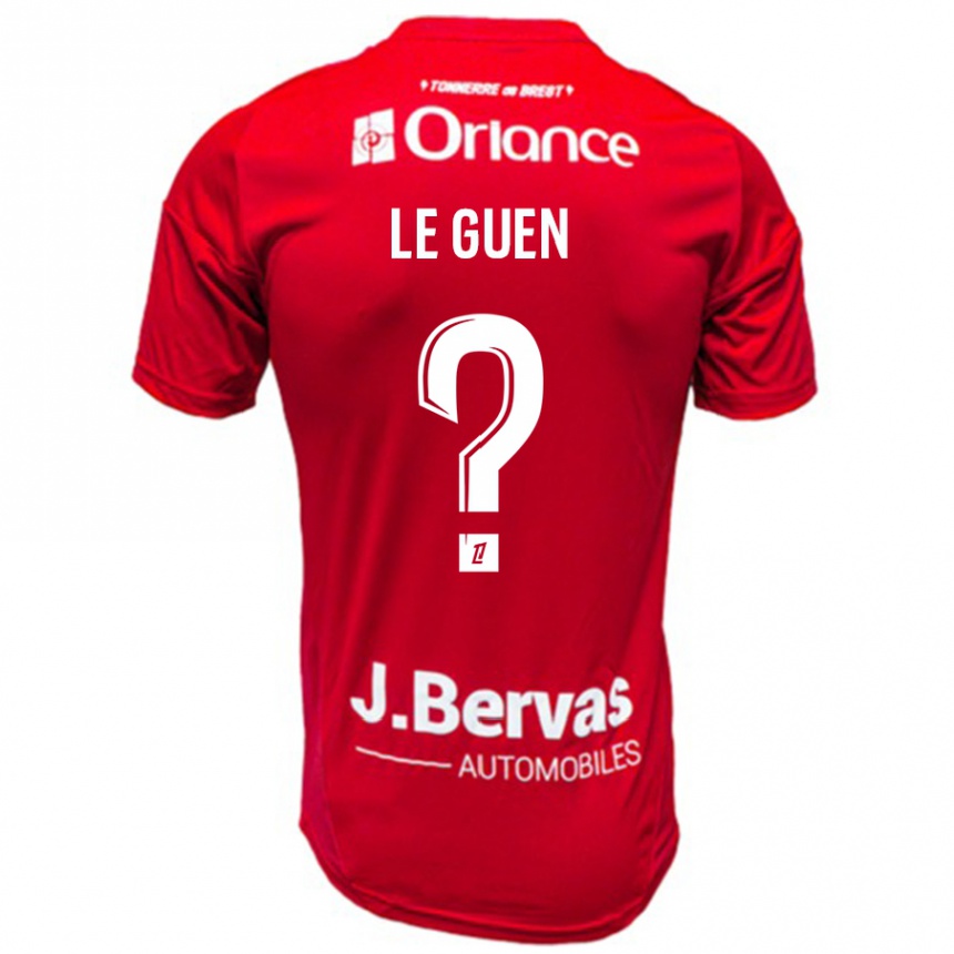 Kids Football Raphaël Le Guen #0 Red White Home Jersey 2024/25 T-Shirt