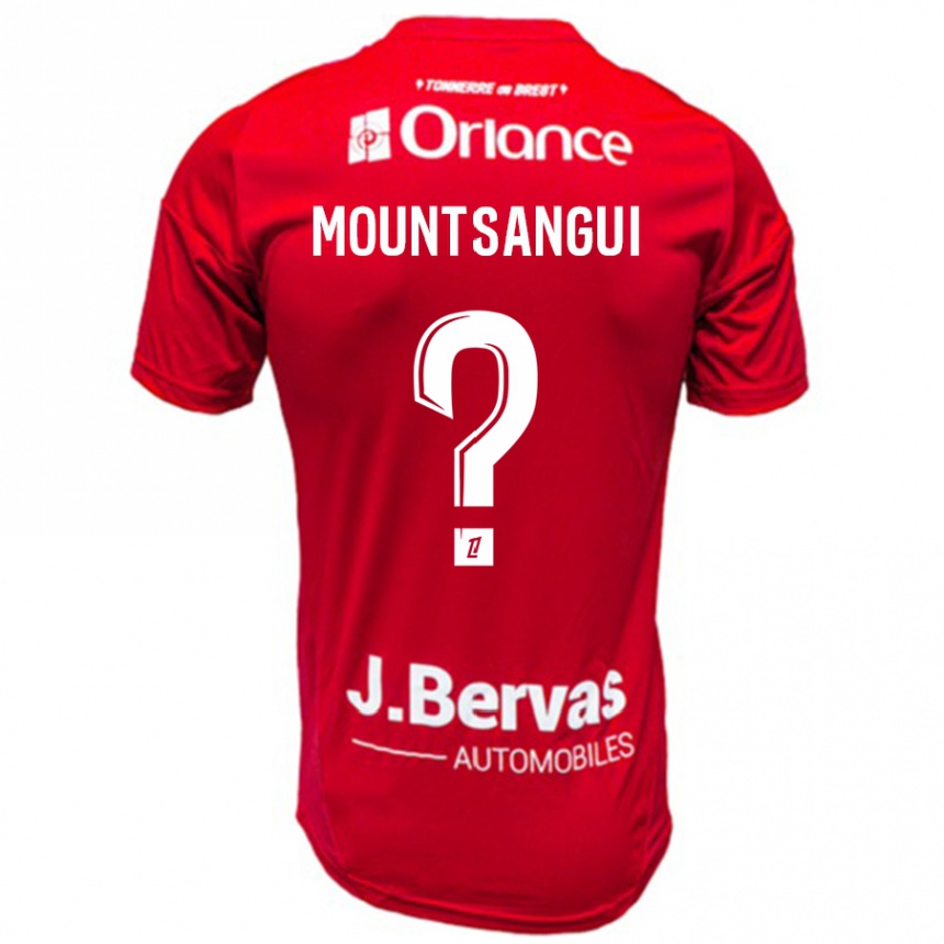 Kids Football Warren Mountsangui #0 Red White Home Jersey 2024/25 T-Shirt