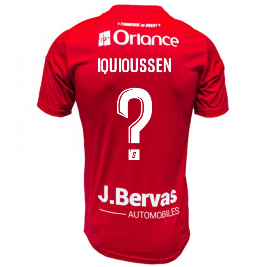 Kids Football Adam Iquioussen #0 Red White Home Jersey 2024/25 T-Shirt