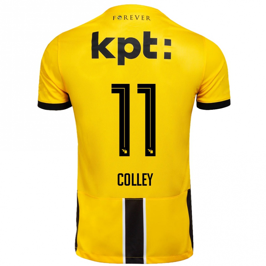 Kids Football Ebrima Colley #11 Yellow Black Home Jersey 2024/25 T-Shirt