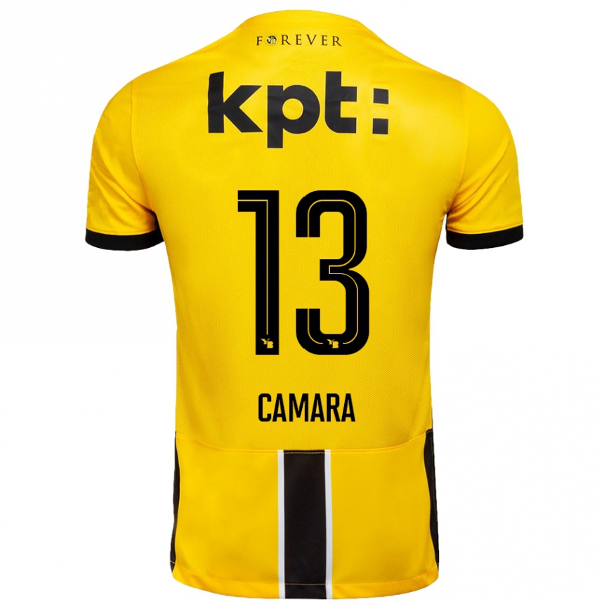 Kids Football Mohamed Camara #13 Yellow Black Home Jersey 2024/25 T-Shirt