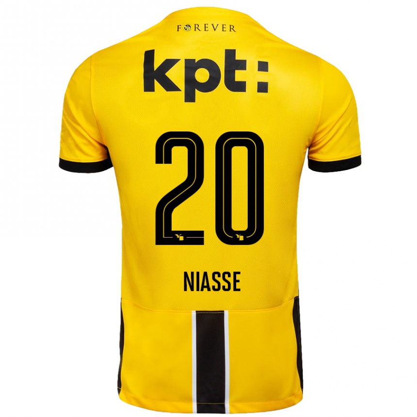 Kids Football Cheikh Niasse #20 Yellow Black Home Jersey 2024/25 T-Shirt