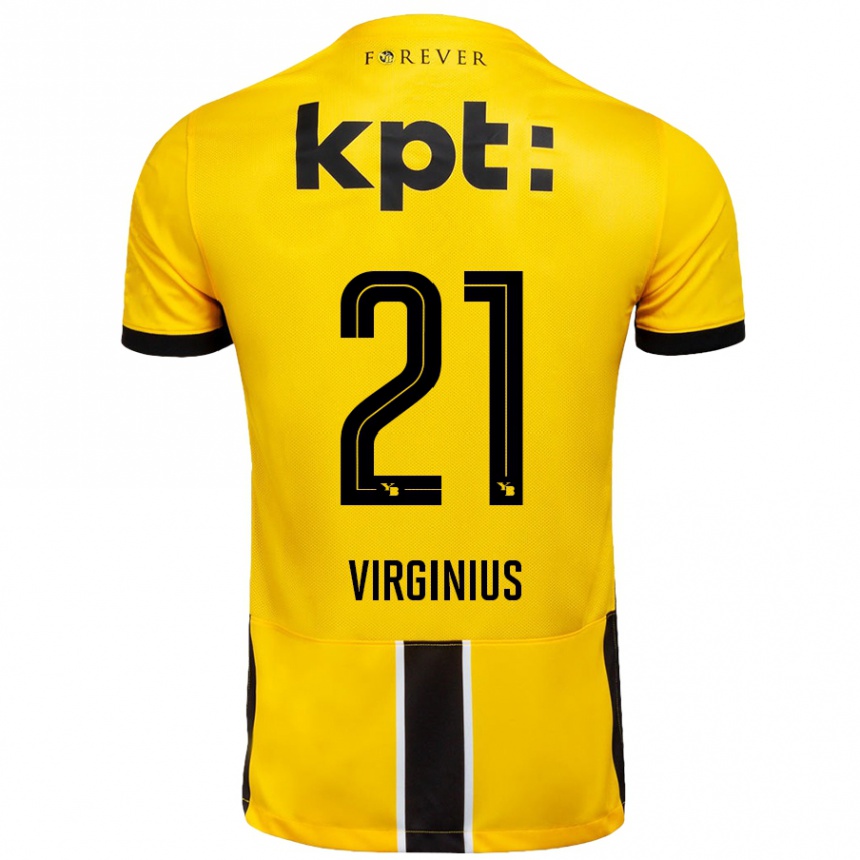 Kids Football Alan Virginius #21 Yellow Black Home Jersey 2024/25 T-Shirt