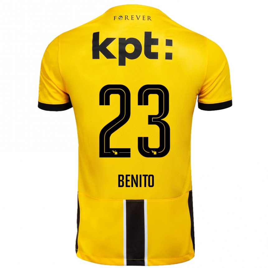 Kids Football Loris Benito #23 Yellow Black Home Jersey 2024/25 T-Shirt