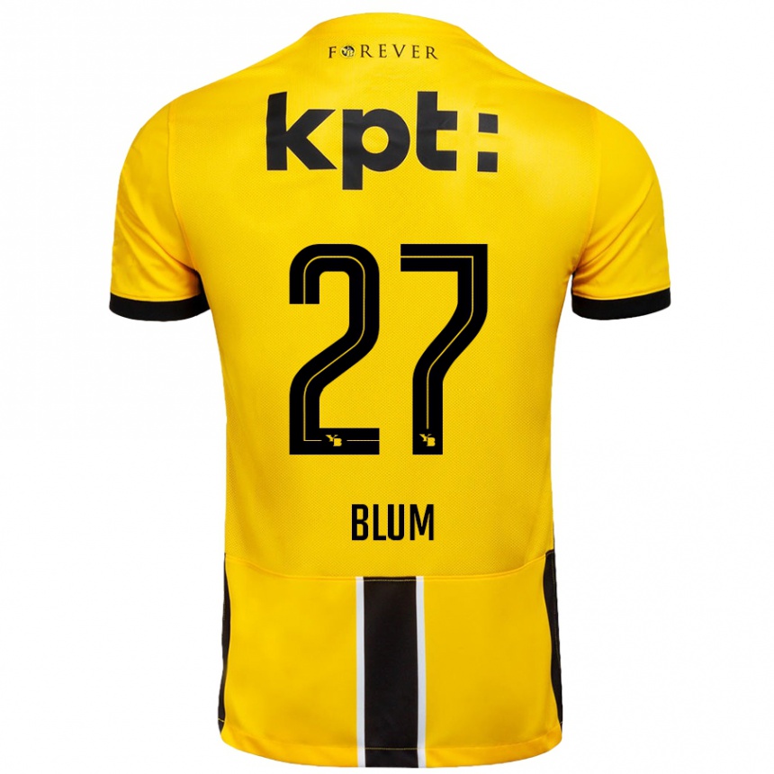 Kids Football Lewin Blum #27 Yellow Black Home Jersey 2024/25 T-Shirt