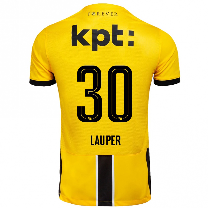 Kids Football Sandro Lauper #30 Yellow Black Home Jersey 2024/25 T-Shirt