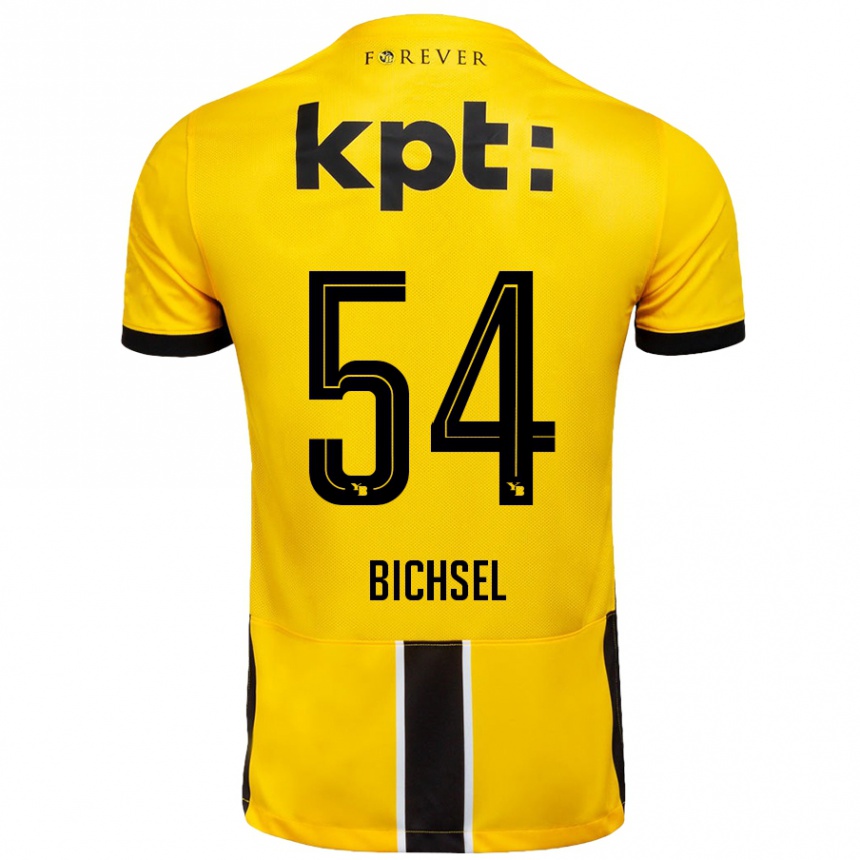 Kids Football Joel Bichsel #54 Yellow Black Home Jersey 2024/25 T-Shirt