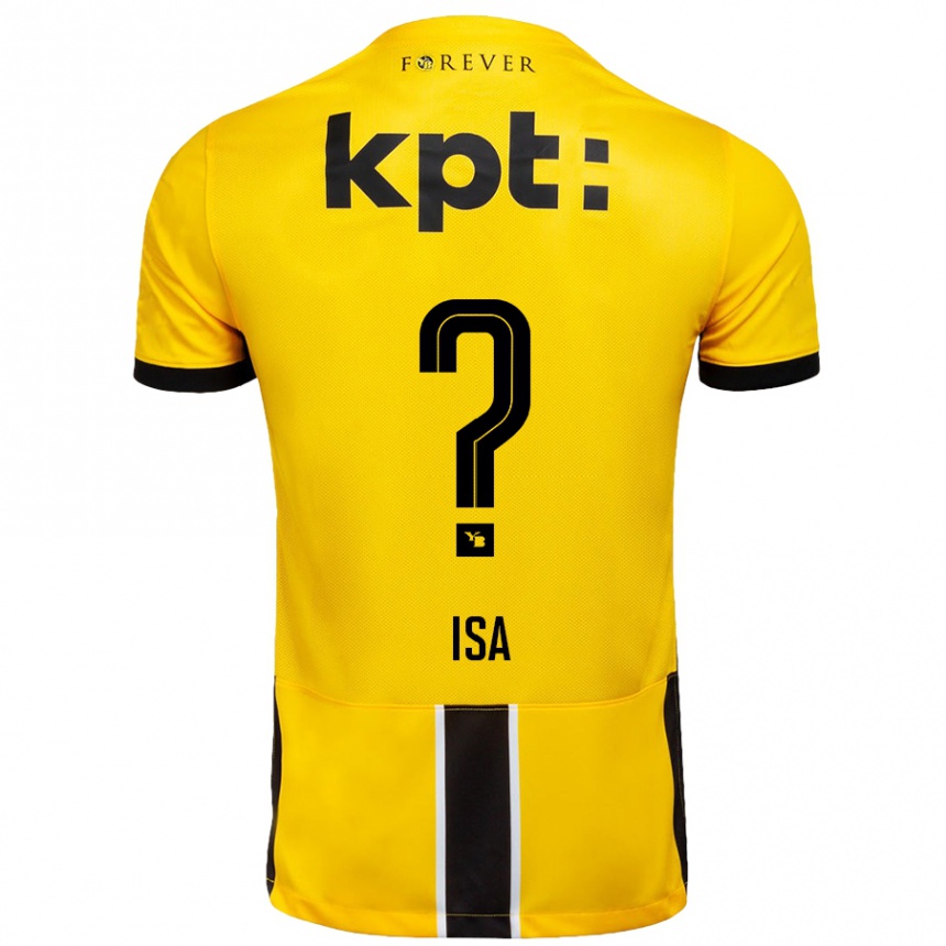 Kids Football Ron Isa #0 Yellow Black Home Jersey 2024/25 T-Shirt