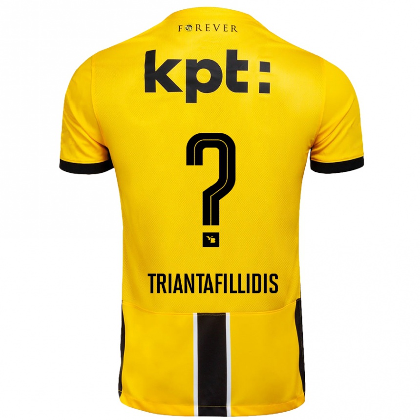 Kids Football Nevin Triantafillidis #0 Yellow Black Home Jersey 2024/25 T-Shirt