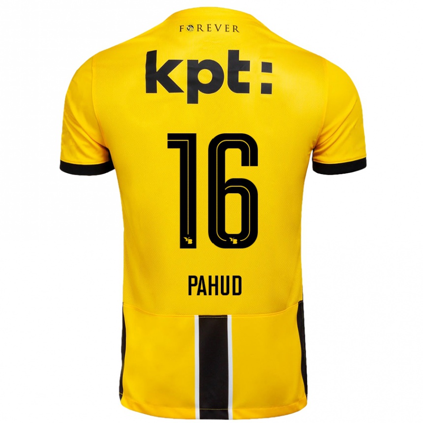 Kids Football Ciril Pahud #16 Yellow Black Home Jersey 2024/25 T-Shirt