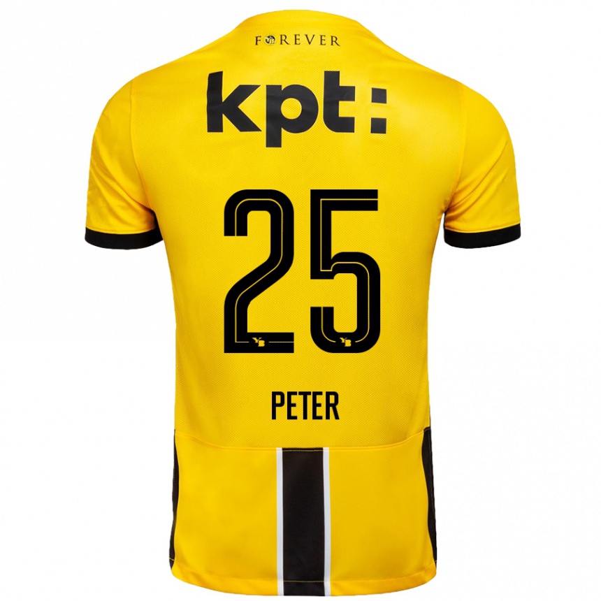 Kids Football Luc Peter #25 Yellow Black Home Jersey 2024/25 T-Shirt