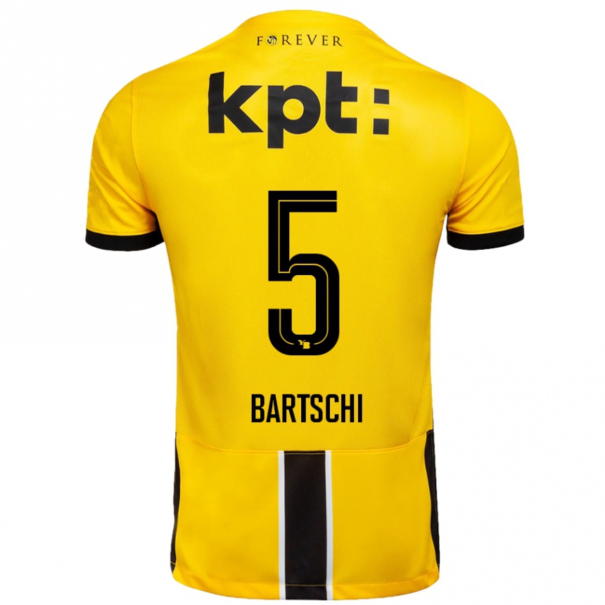 Kids Football Lorena Bärtschi #5 Yellow Black Home Jersey 2024/25 T-Shirt