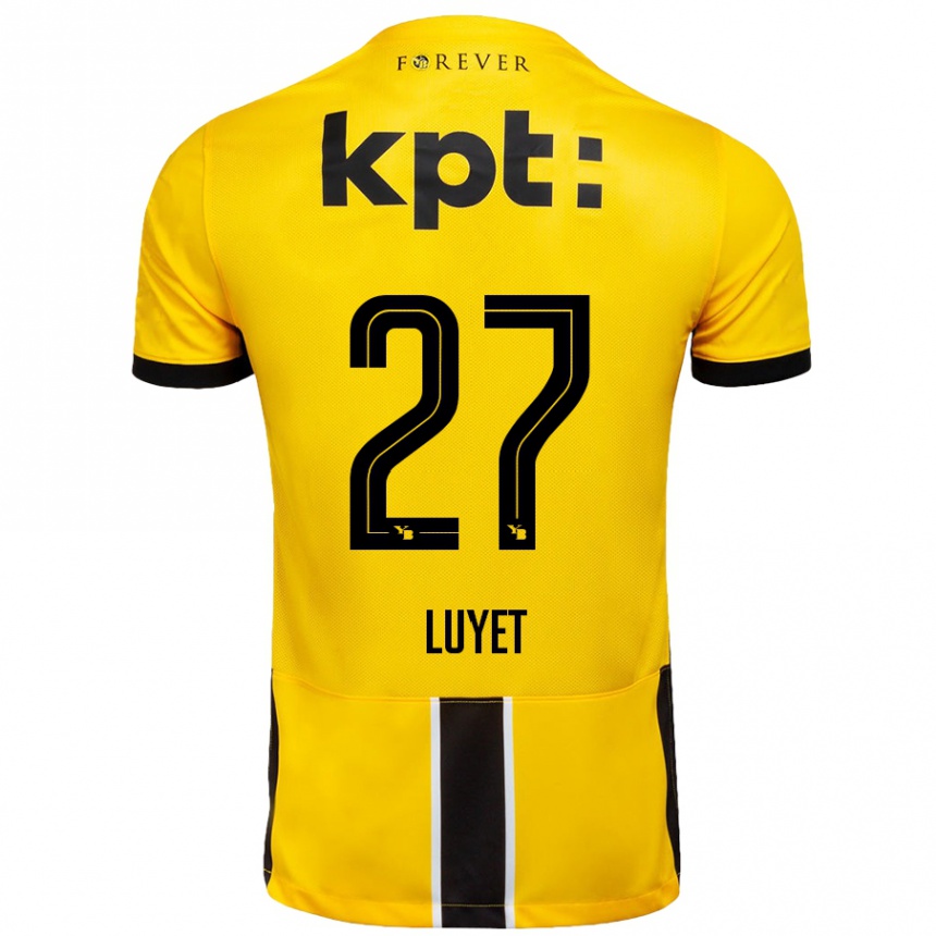 Kids Football Naomi Luyet #27 Yellow Black Home Jersey 2024/25 T-Shirt