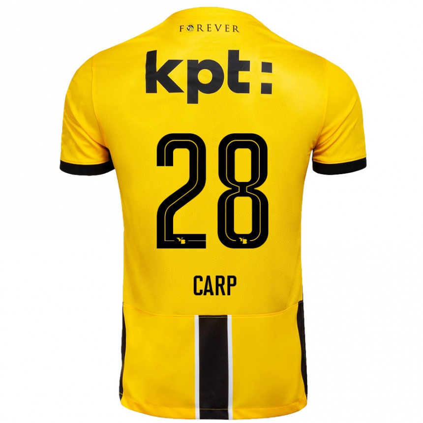 Kids Football Cristina Carp #28 Yellow Black Home Jersey 2024/25 T-Shirt