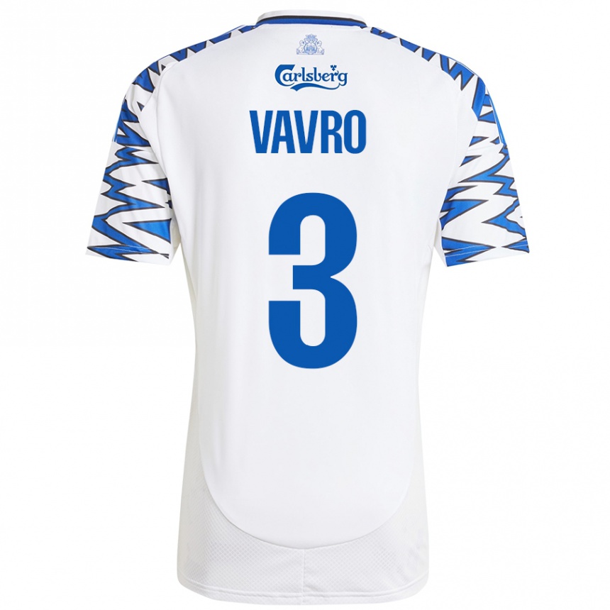 Kids Football Denis Vavro #3 White Sky Blue Home Jersey 2024/25 T-Shirt