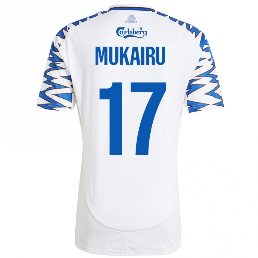 Kids Football Paul Mukairu #17 White Sky Blue Home Jersey 2024/25 T-Shirt