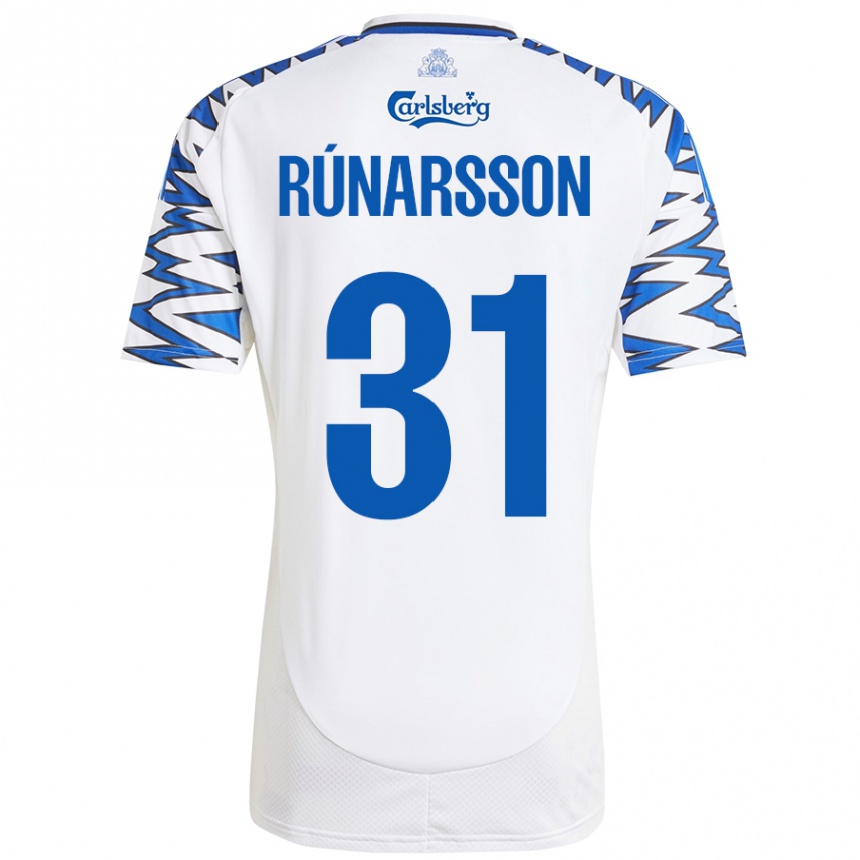 Kids Football Runar Alex Runarsson #31 White Sky Blue Home Jersey 2024/25 T-Shirt