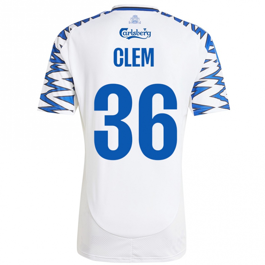 Kids Football William Clem #36 White Sky Blue Home Jersey 2024/25 T-Shirt