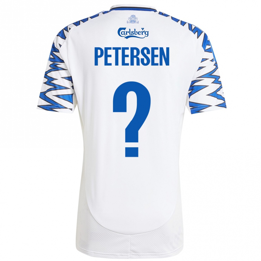 Kids Football Frederik Petersen #0 White Sky Blue Home Jersey 2024/25 T-Shirt