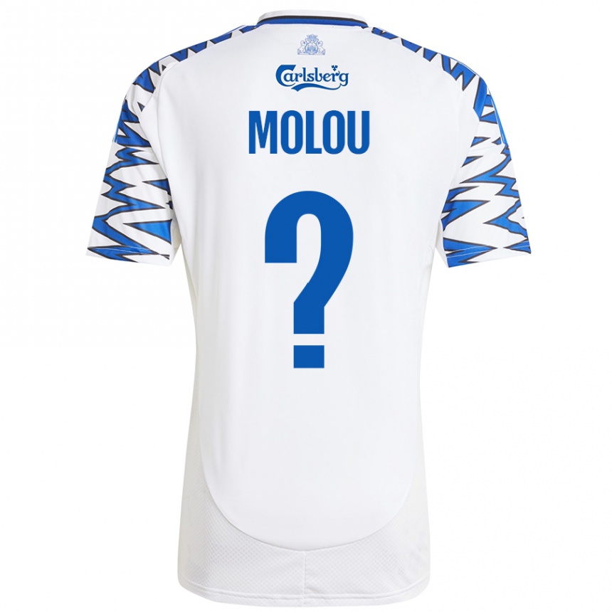 Kids Football Yvann Molou #0 White Sky Blue Home Jersey 2024/25 T-Shirt