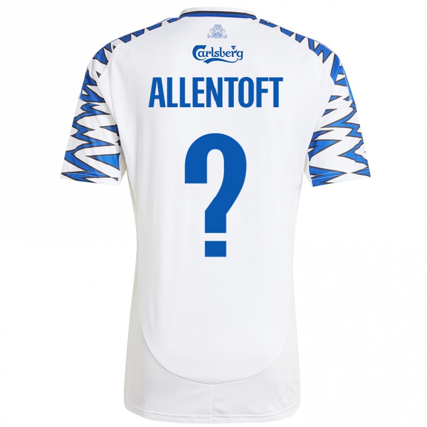 Kids Football Philip Allentoft #0 White Sky Blue Home Jersey 2024/25 T-Shirt