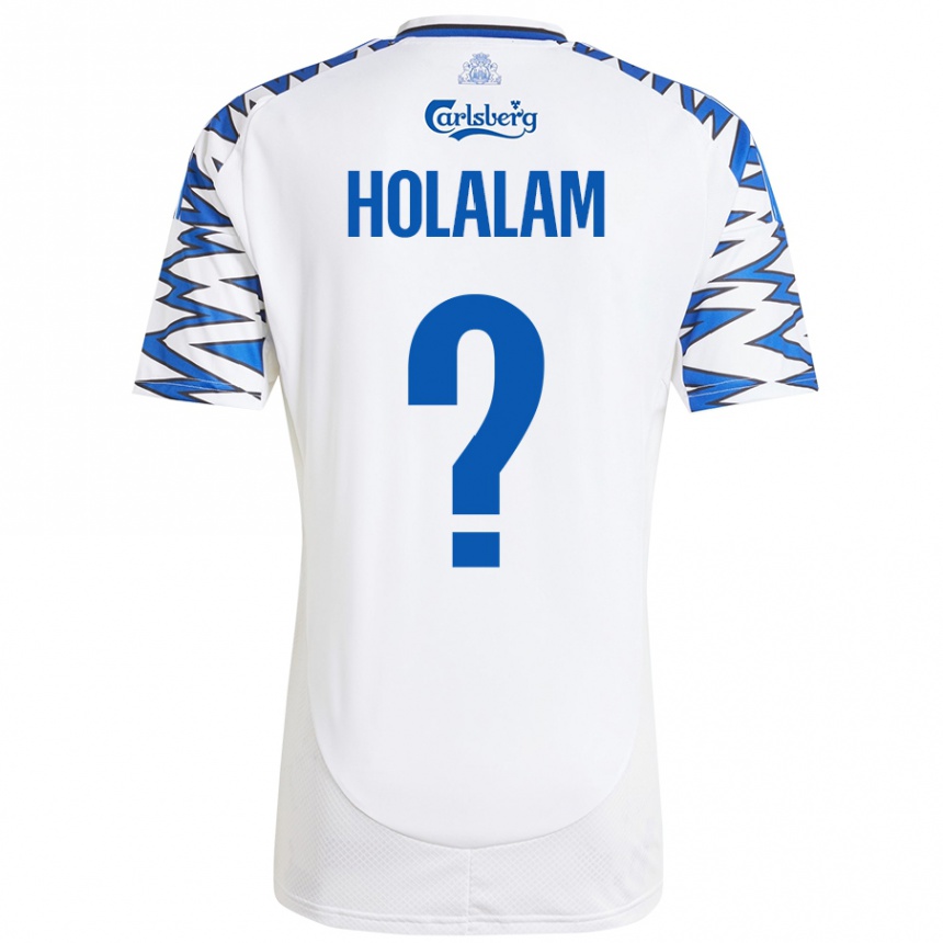 Kids Football Ishaq Holalam #0 White Sky Blue Home Jersey 2024/25 T-Shirt