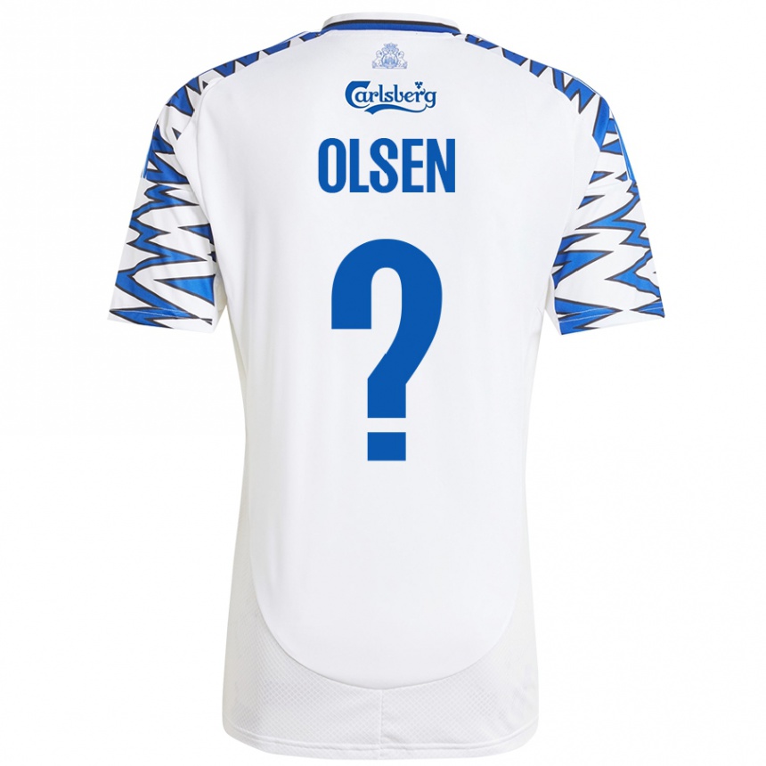 Kids Football Gunnar Olsen #0 White Sky Blue Home Jersey 2024/25 T-Shirt