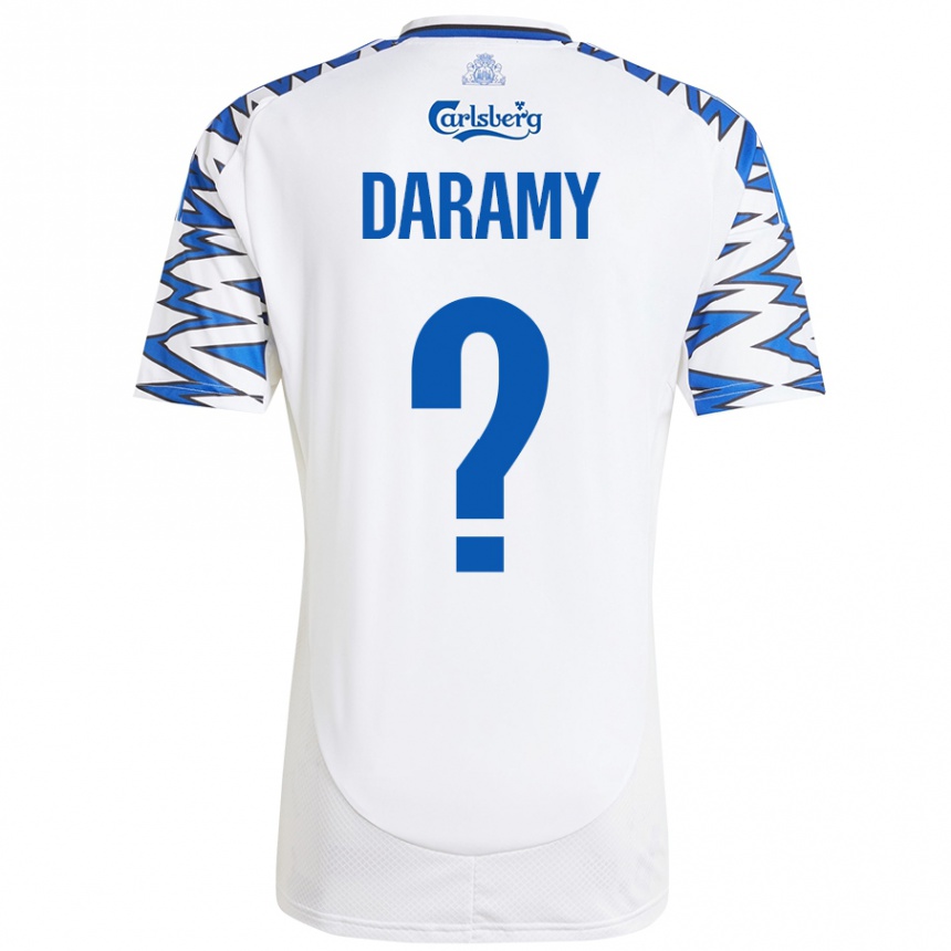 Kids Football Abdul Daramy #0 White Sky Blue Home Jersey 2024/25 T-Shirt