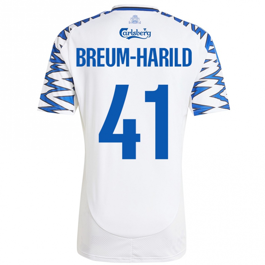 Kids Football Tobias Breum-Harild #41 White Sky Blue Home Jersey 2024/25 T-Shirt