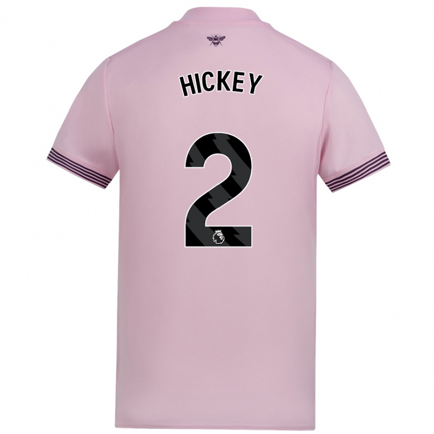 Kids Football Aaron Hickey #2 Pink Away Jersey 2024/25 T-Shirt