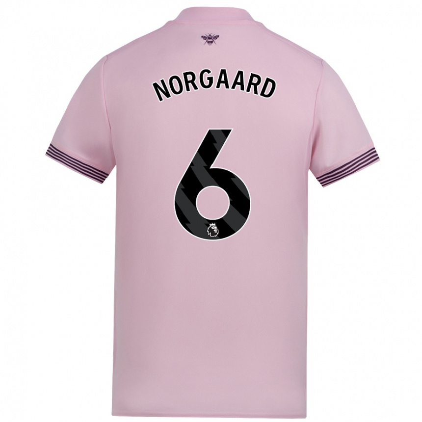 Kids Football Christian Nørgaard #6 Pink Away Jersey 2024/25 T-Shirt