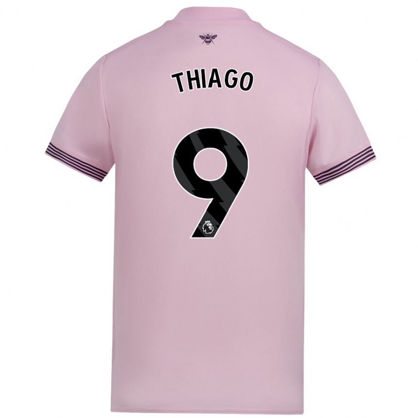 Kids Football Igor Thiago #9 Pink Away Jersey 2024/25 T-Shirt