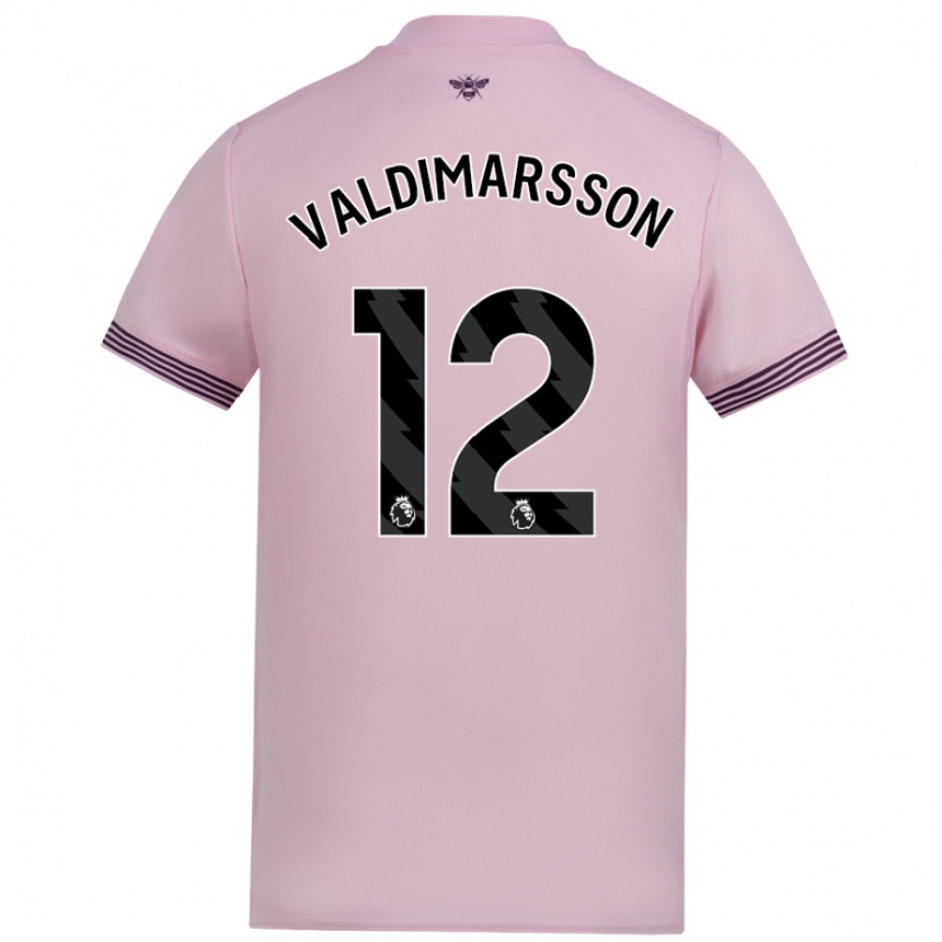 Kids Football Hákon Rafn Valdimarsson #12 Pink Away Jersey 2024/25 T-Shirt