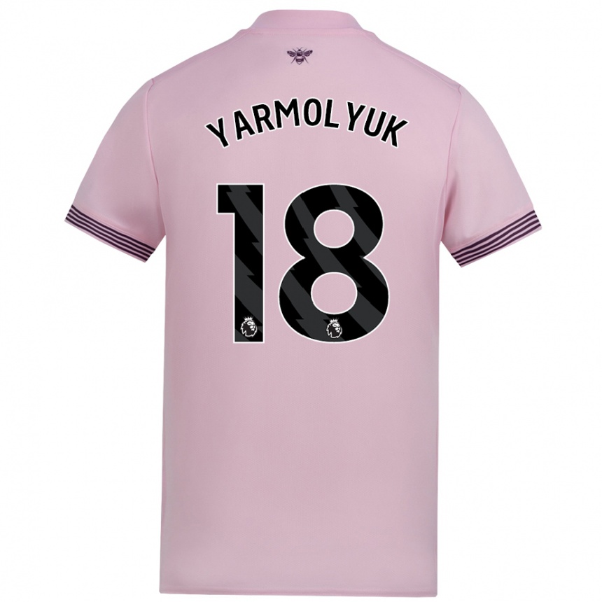 Kids Football Yegor Yarmolyuk #18 Pink Away Jersey 2024/25 T-Shirt