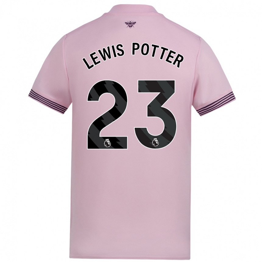 Kids Football Keane Lewis-Potter #23 Pink Away Jersey 2024/25 T-Shirt