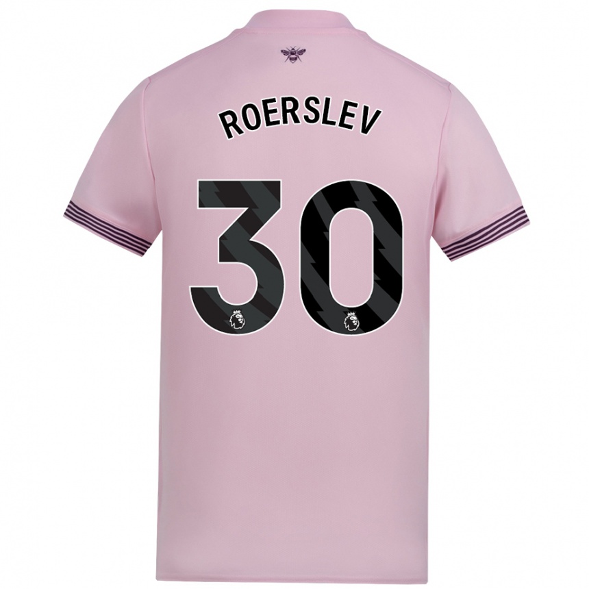 Kids Football Mads Roerslev #30 Pink Away Jersey 2024/25 T-Shirt