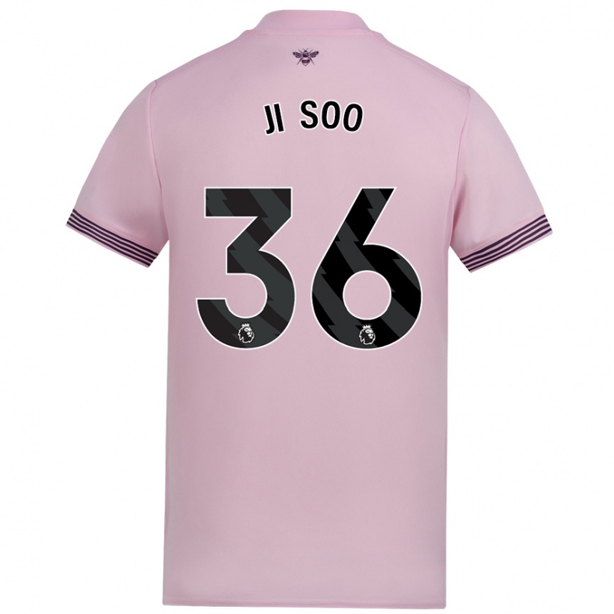 Kids Football Ji-Soo Kim #36 Pink Away Jersey 2024/25 T-Shirt