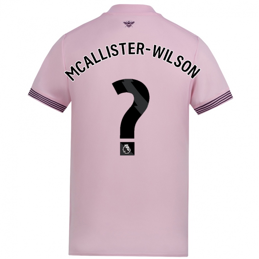 Kids Football Zack Mcallister-Wilson #0 Pink Away Jersey 2024/25 T-Shirt