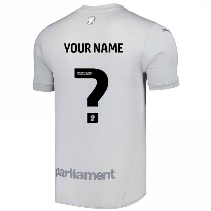 Kids Football Your Name #0 Silver Gray Away Jersey 2024/25 T-Shirt