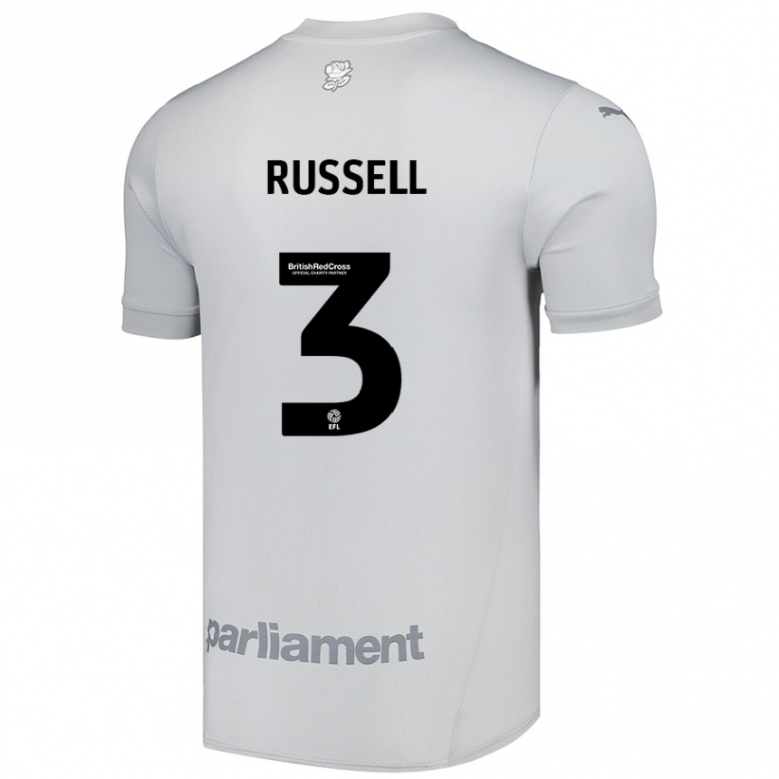 Kids Football Jon Russell #3 Silver Gray Away Jersey 2024/25 T-Shirt