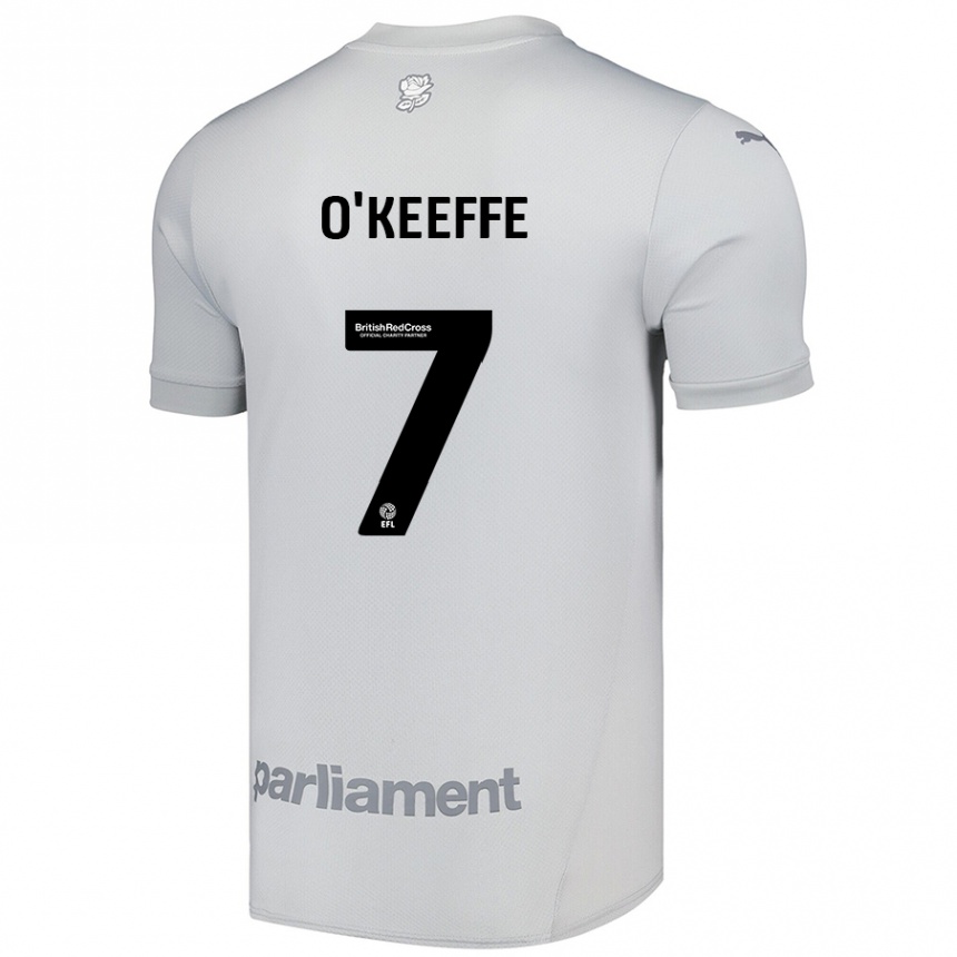 Kids Football Corey O'keeffe #7 Silver Gray Away Jersey 2024/25 T-Shirt