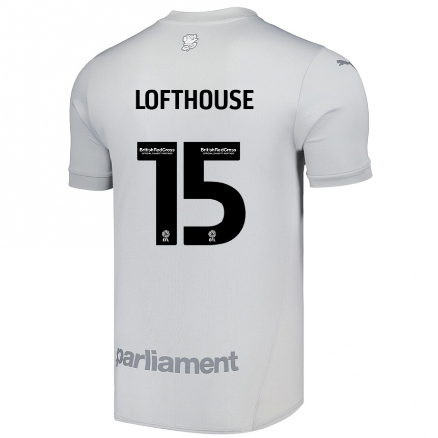 Kids Football Kyran Lofthouse #15 Silver Gray Away Jersey 2024/25 T-Shirt