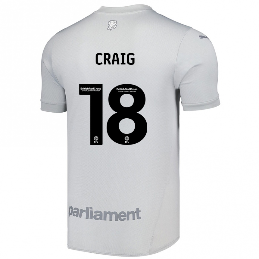 Kids Football Matthew Craig #18 Silver Gray Away Jersey 2024/25 T-Shirt