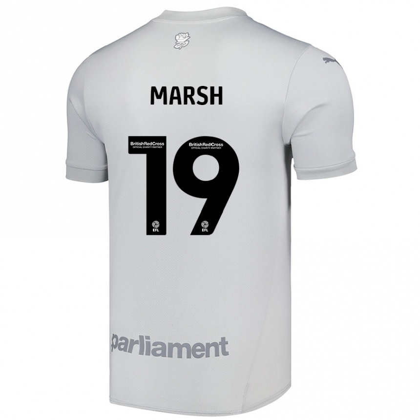 Kids Football Aiden Marsh #19 Silver Gray Away Jersey 2024/25 T-Shirt