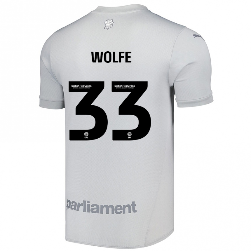 Kids Football Matty Wolfe #33 Silver Gray Away Jersey 2024/25 T-Shirt