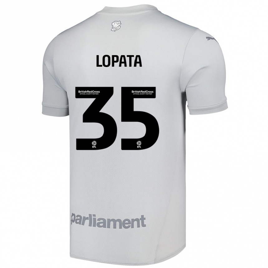 Kids Football Kacper Lopata #35 Silver Gray Away Jersey 2024/25 T-Shirt